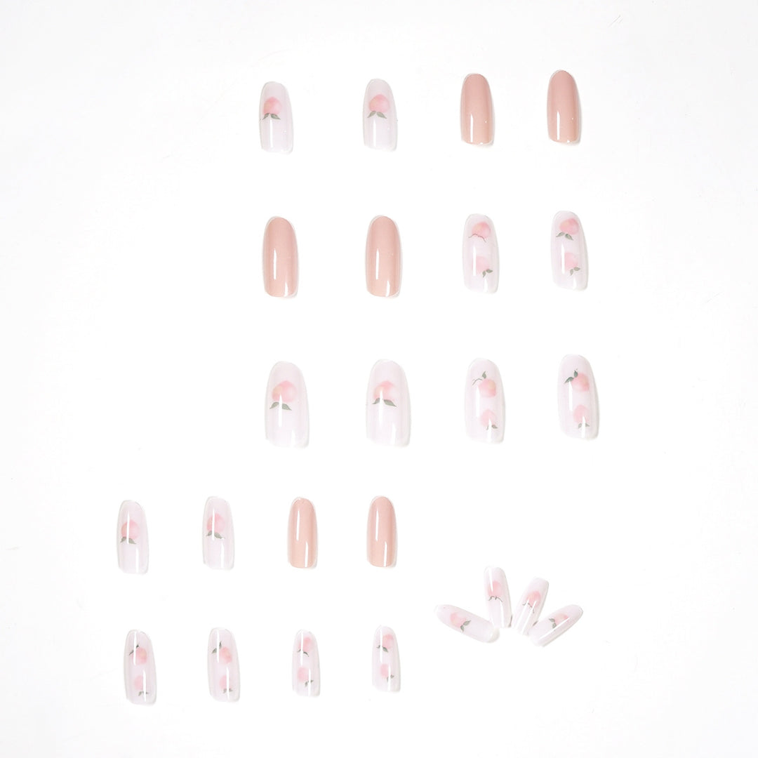 Elegant artificial nails with filigree rose design Kalsten