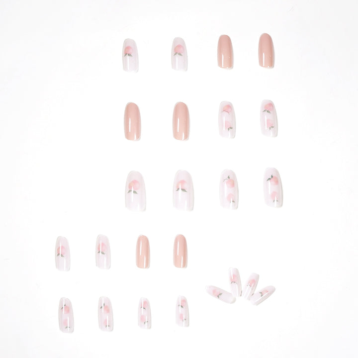Elegant artificial nails with filigree rose design Kalsten