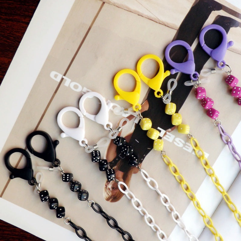 Fashionable glasses holder chain made of plastic with colorful beads Kalsten