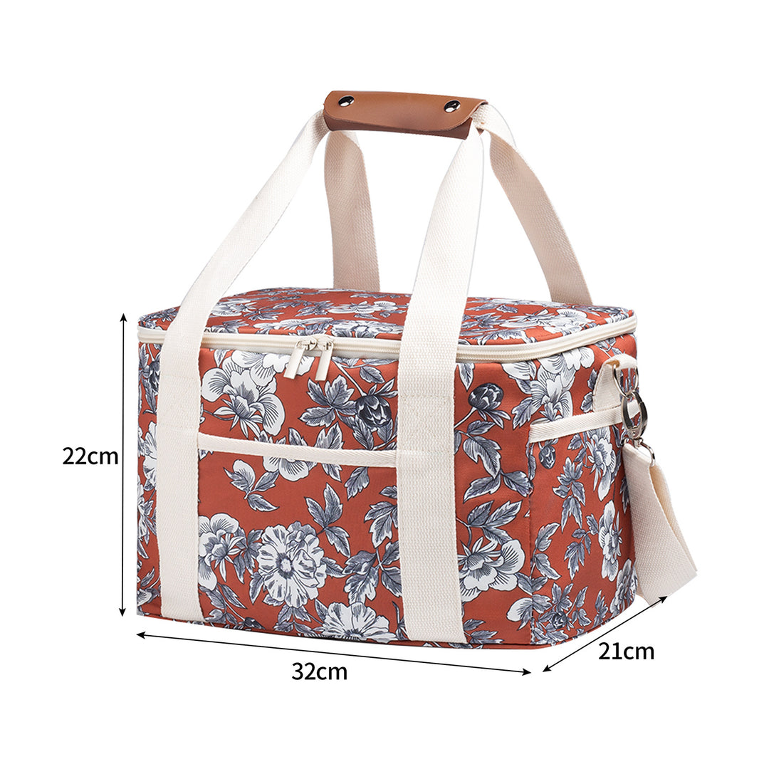 Insulated Floral Design Lunch Cooler Bag