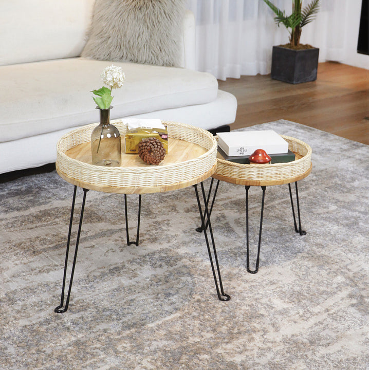 Woven Round Storage Table Kalsten