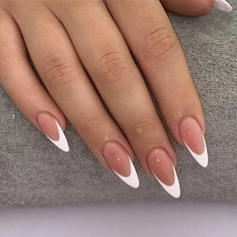 Elegant Stiletto Press-On Nails with Elegant French Tip Design Kalsten
