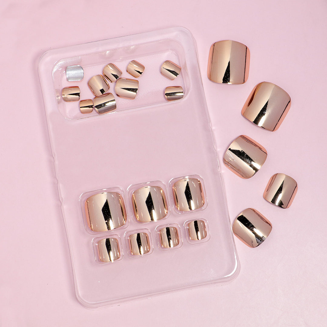 Metallic Press-On Toenail Set Kalsten