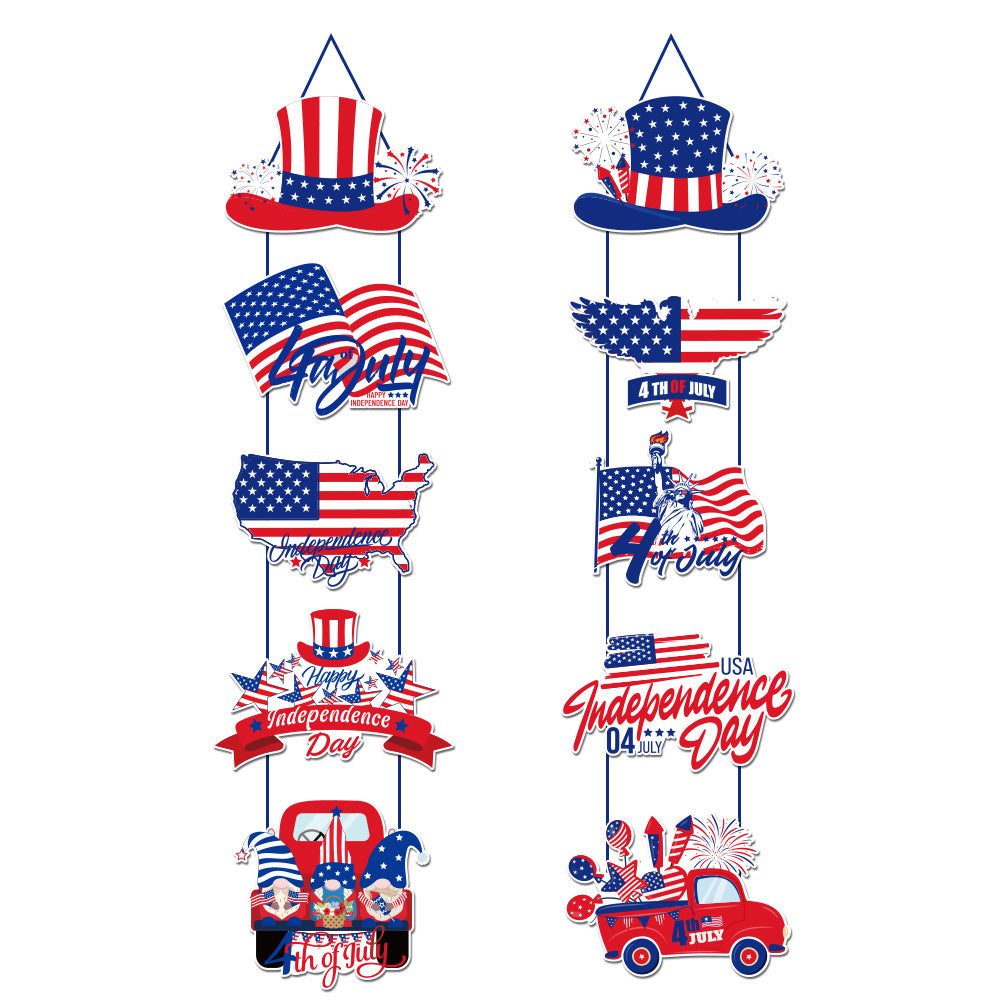 Unisex nan patriotic hanging decoration set with multi-part USA motifs for door and window Kalsten