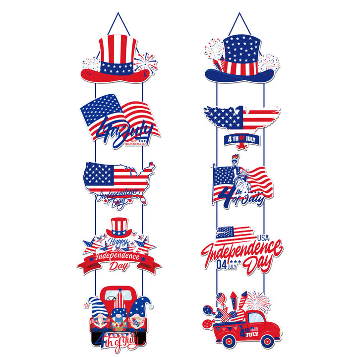 Unisex nan patriotic hanging decoration set with multi-part USA motifs for door and window Kalsten