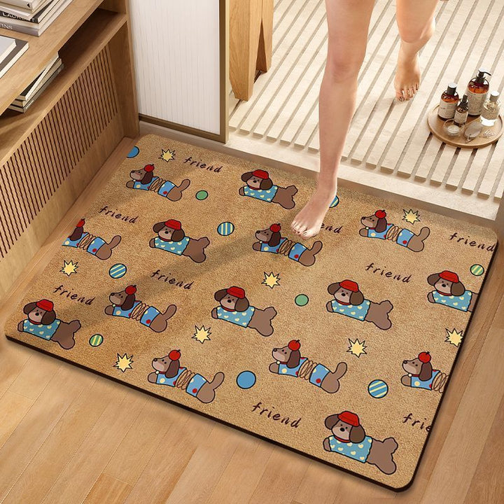 Playful Cat-Themed Bath Mat Kalsten