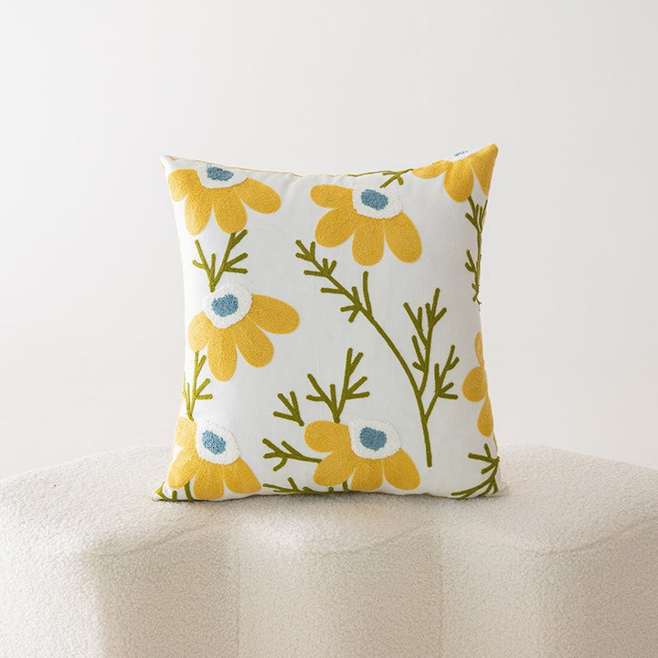 Floral Embroidered Cushion