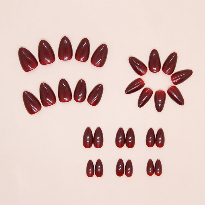 Elegant Glossy Almond Press-On Nail Tips Kalsten