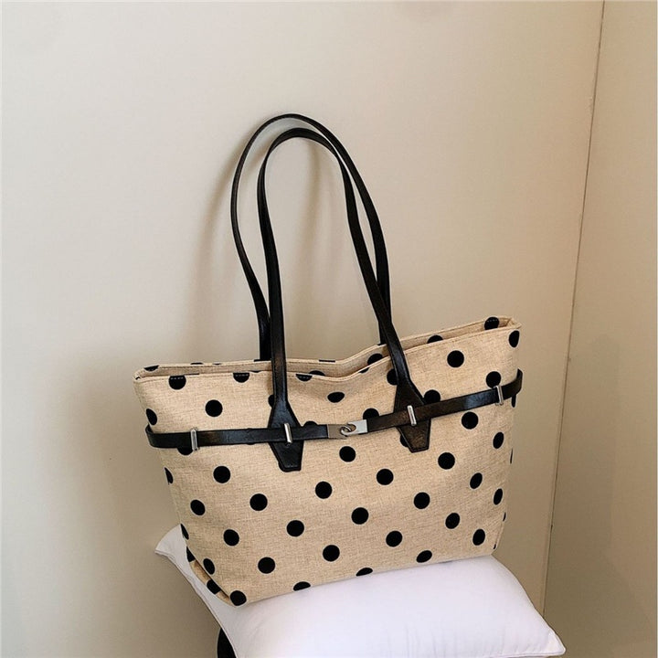 Polka Dot Canvas Tote Bag