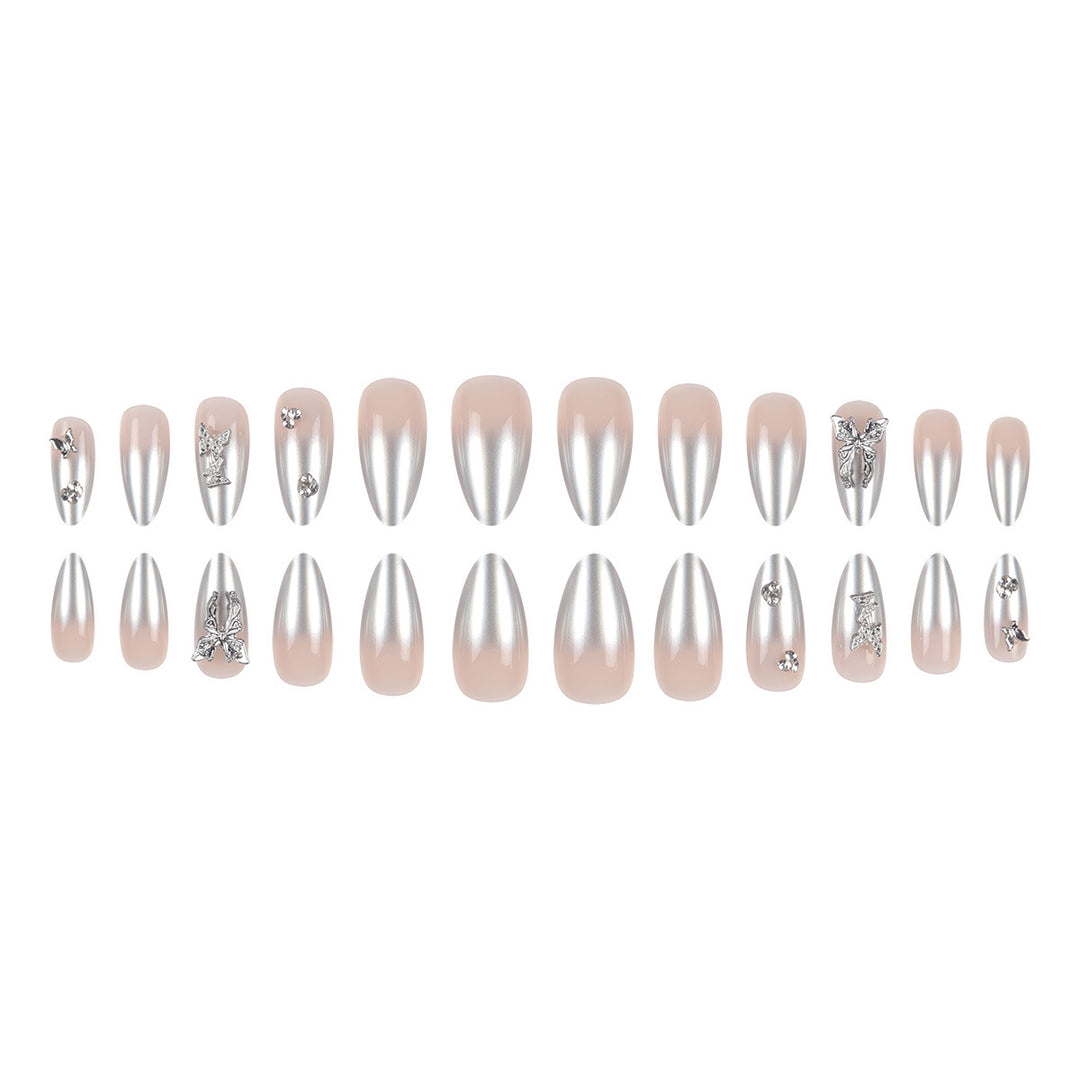 Glamorous Metallic Stiletto Press-On Nails Kalsten