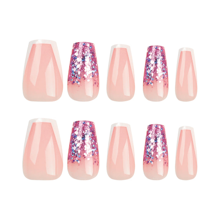 Glamorous glitter nails with elegant French tip design Kalsten