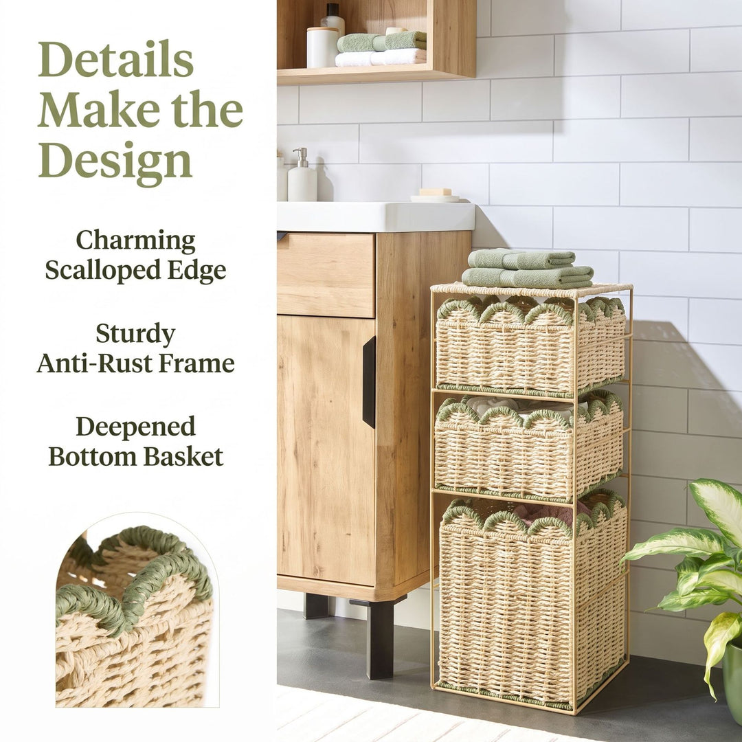 Stylish storage system with woven baskets Kalsten