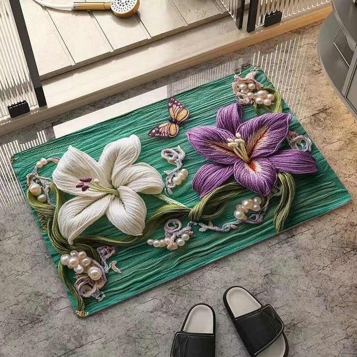 Floral-Inspired Decorative Area Mat