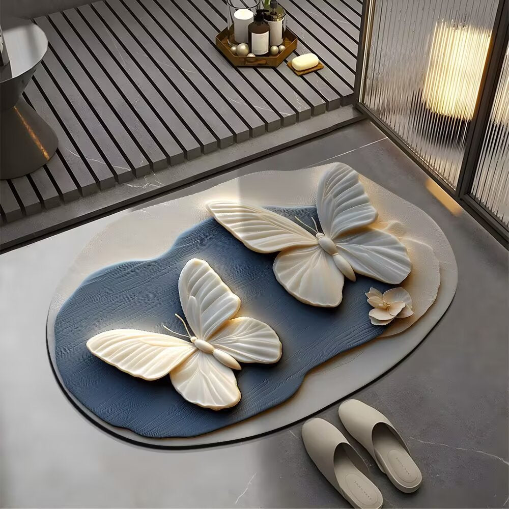 Decorative Butterfly Bath Mat Kalsten