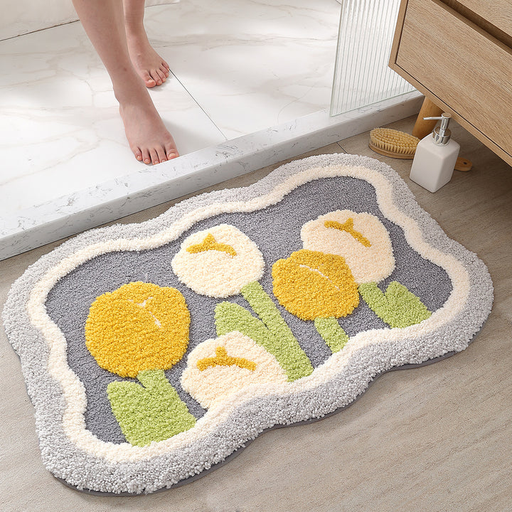 Vintage Floral Bath Mat Kalsten