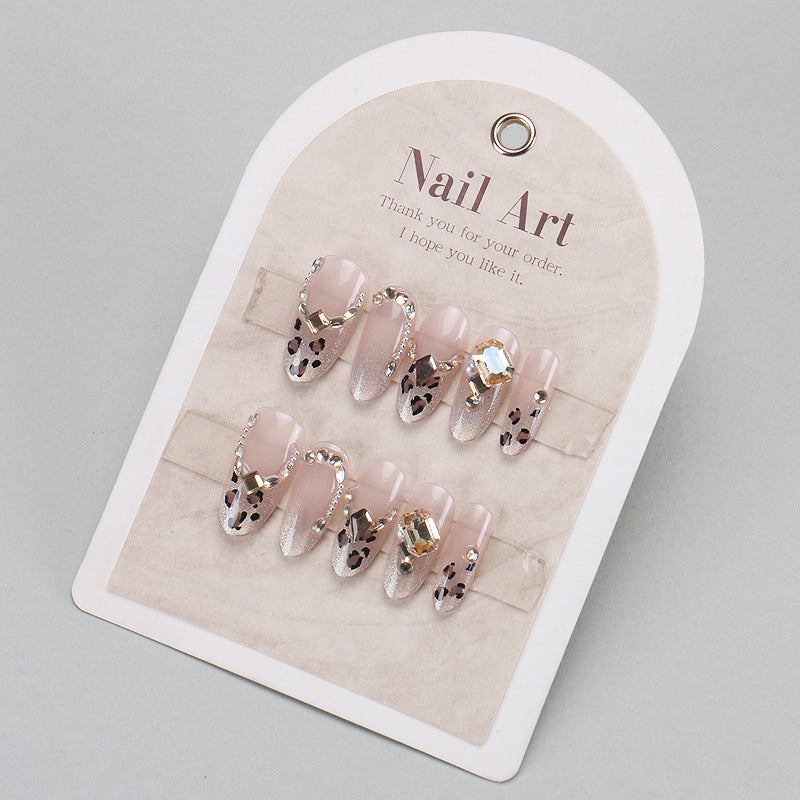 Elegant Press-On Nail Tips with Gold Accents Kalsten