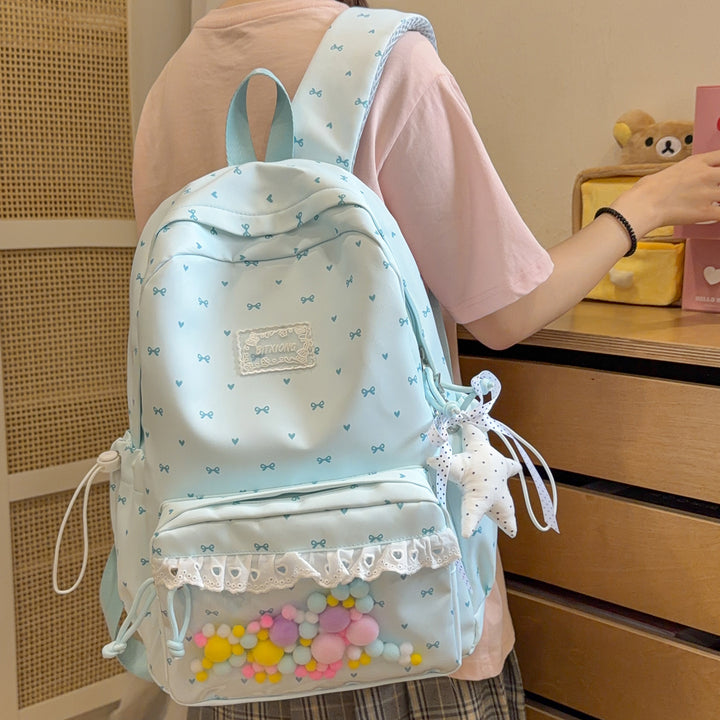 Playful Bow-Embellished School Backpack Kalsten