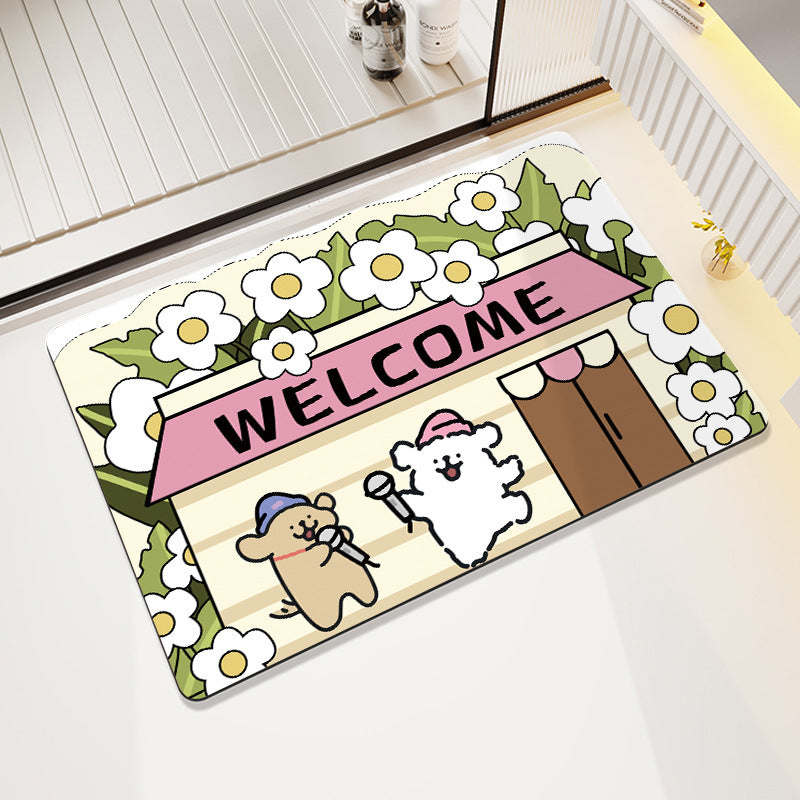 Cute Cartoon-Themed Welcome Mat