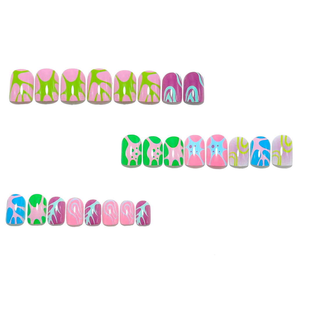 Creative Nail Design Set with Colorful Shapes Kalsten