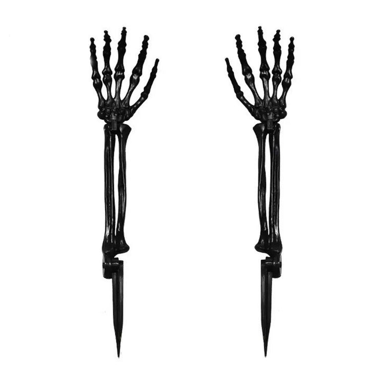 Movable skeleton hand earth spikes for Halloween garden decoration made of weatherproof plastic