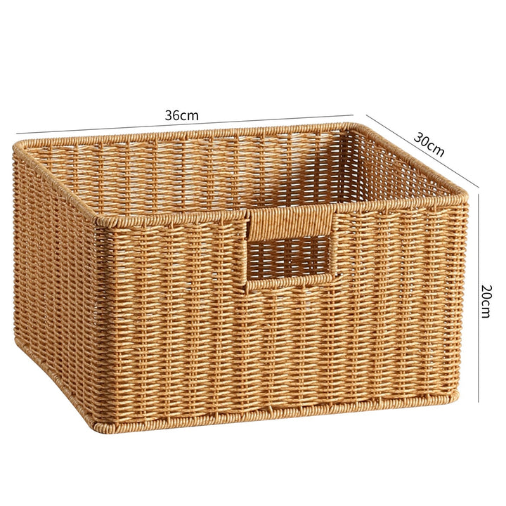 Handwoven Rectangular Storage Basket with Cut-Out Handles Kalsten
