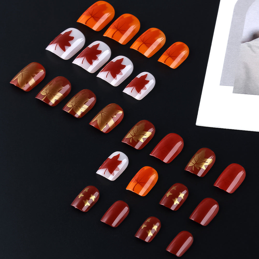 Autumn Leaf Design Gel Nail Art Kalsten