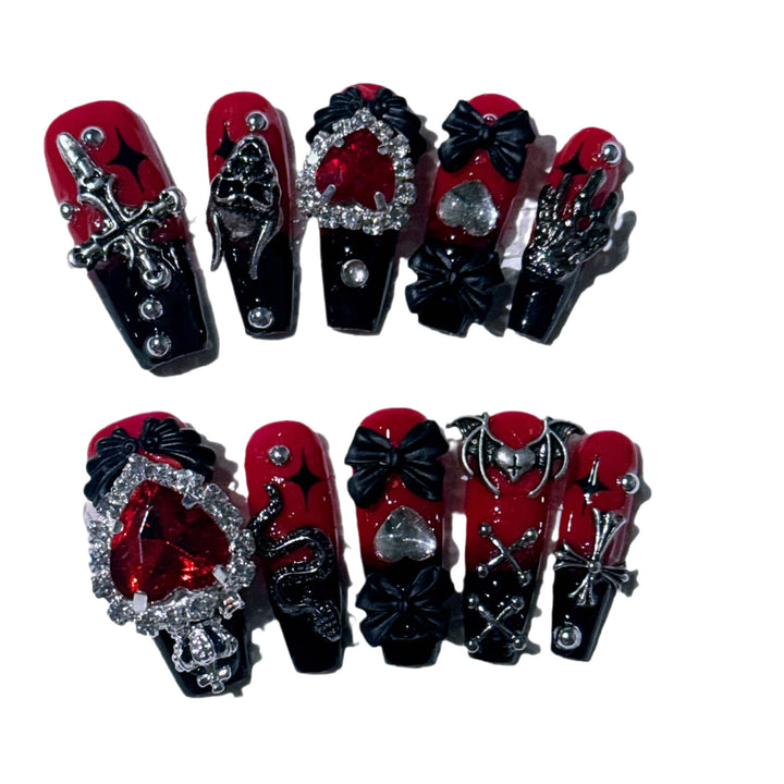 Gothic-Inspired Ornate Nail Art Set