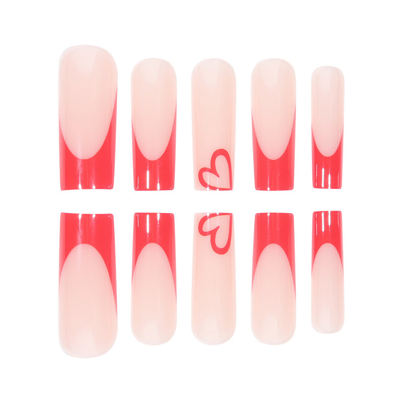 Heart-Embellished Stiletto Press-On Nails Kalsten