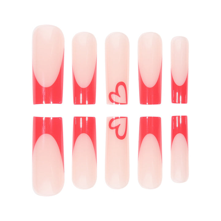 Heart-Embellished Stiletto Press-On Nails Kalsten
