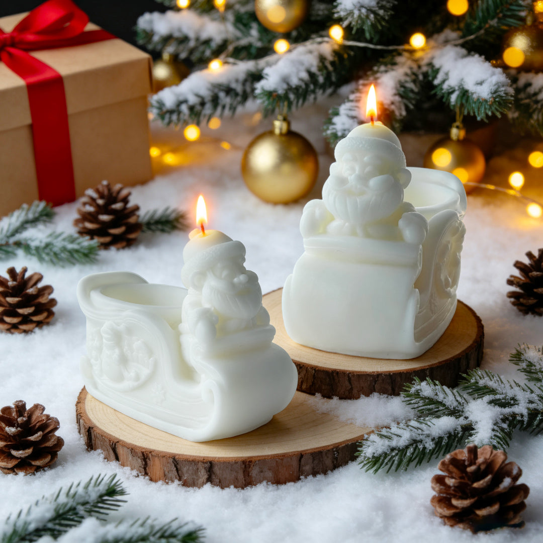 Santa Sleigh Shaped Candle Holder
