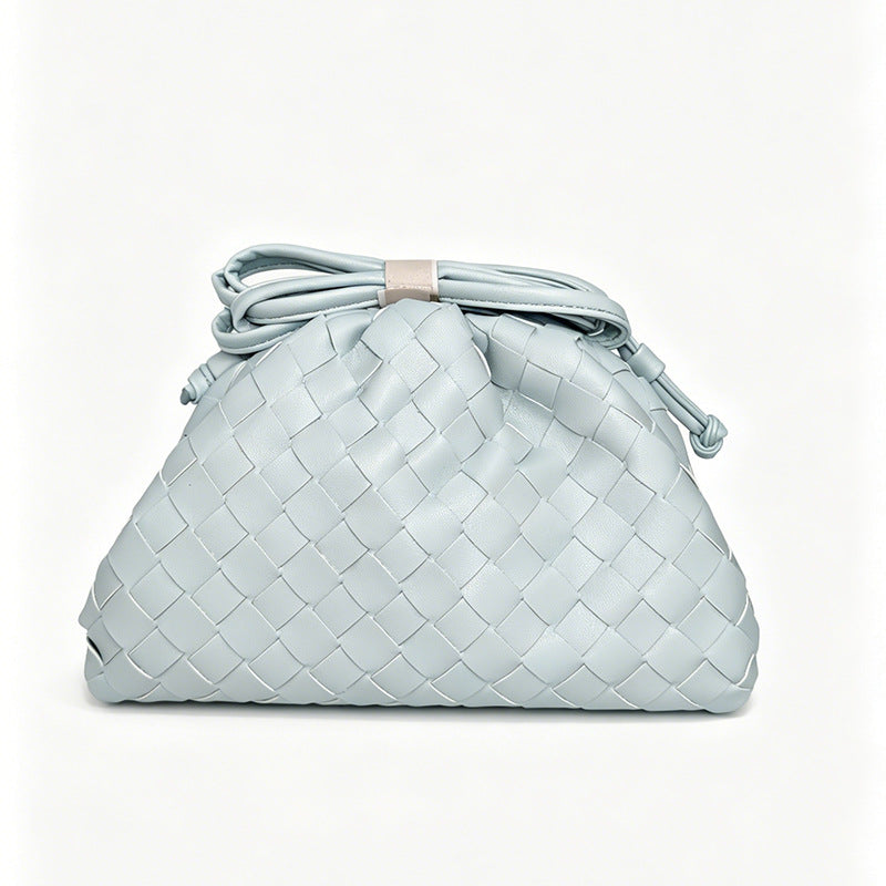 Elegant Woven Leather Bucket Bag Kalsten