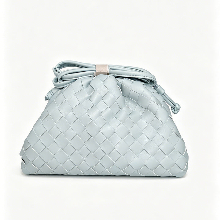 Elegant Woven Leather Bucket Bag Kalsten