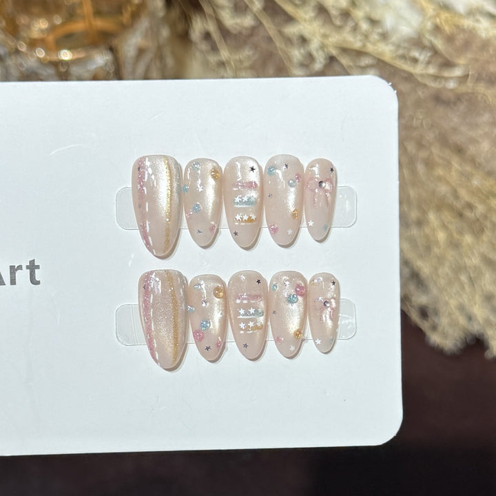 Starry Galaxy-Inspired Press-On Nail Art Set Kalsten
