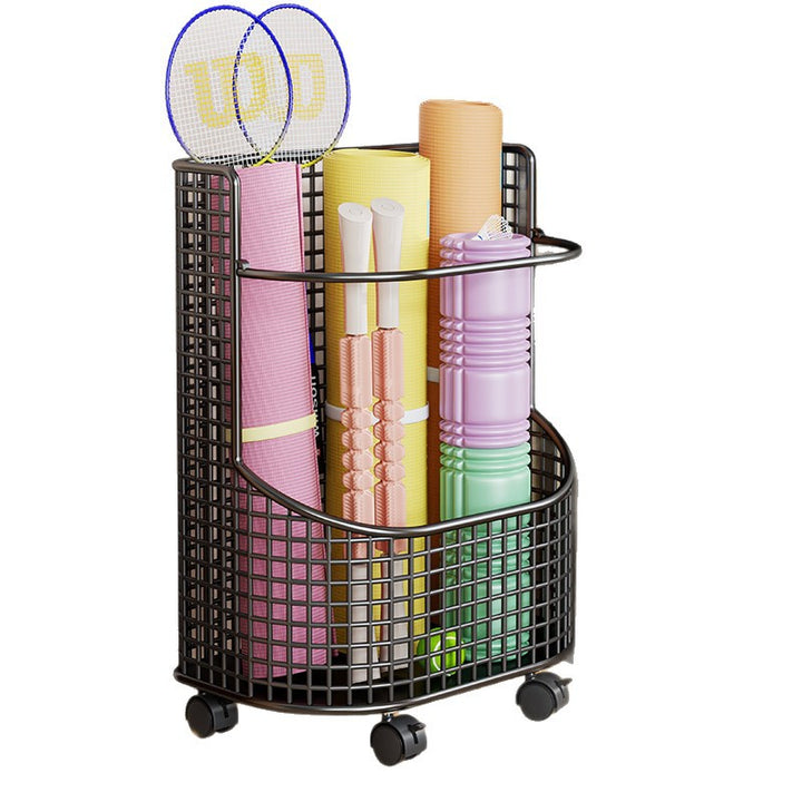 Vertical Mesh Sports Equipment and Yoga Mat Organizer Basket