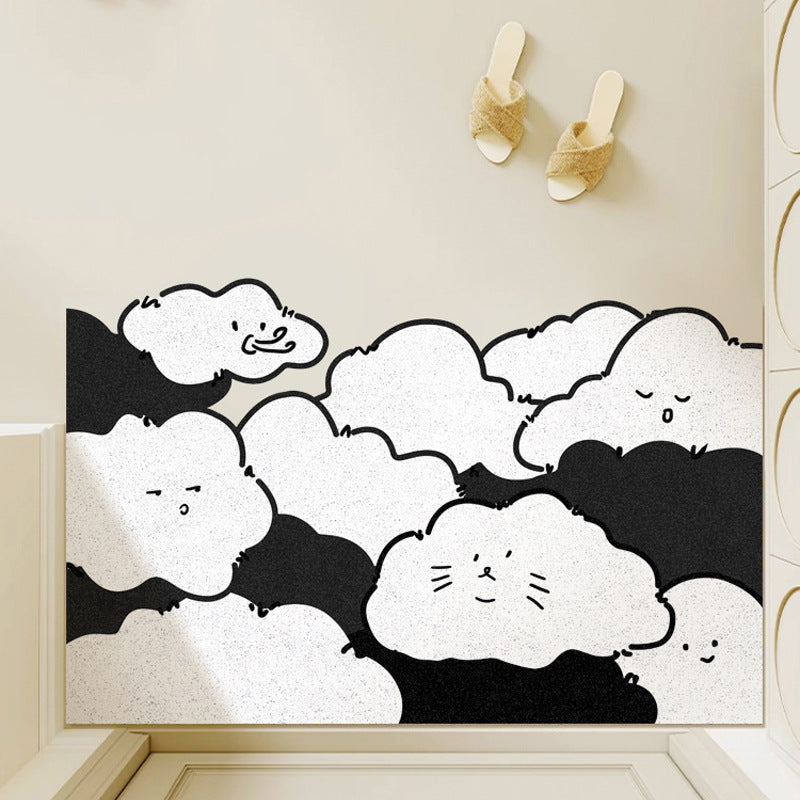 Playful Cloud-Themed Bath Mat