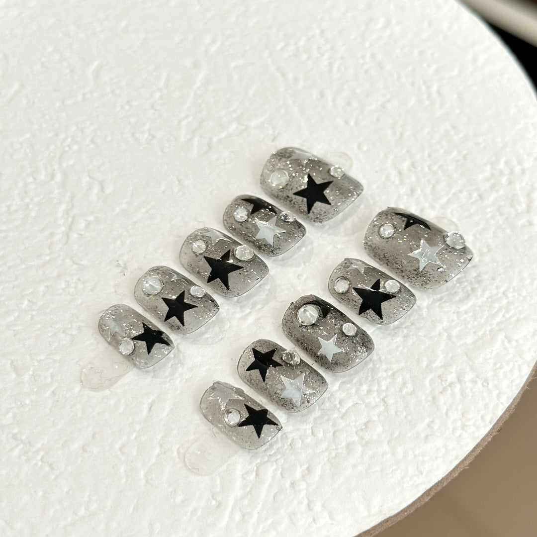 Starry Glitter Press-On Nail Set
