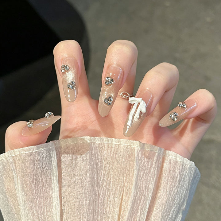 Decorative Rhinestone-Crafted Press-On Nail Extensions Kalsten