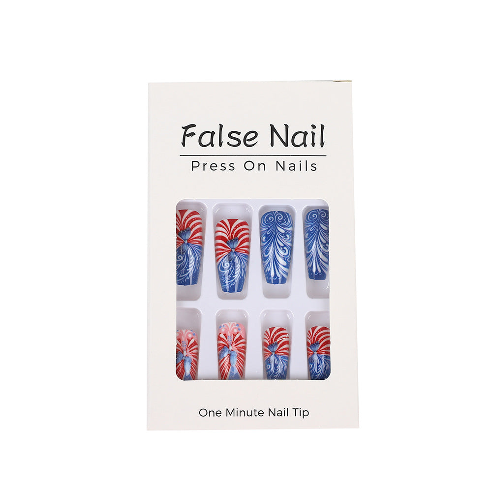 Creative acrylic nails with patriotic patterns Kalsten