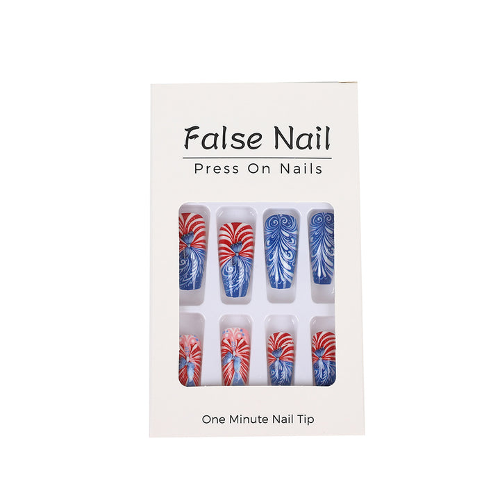 Creative acrylic nails with patriotic patterns Kalsten