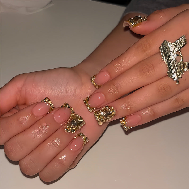 Glamorous Rhinestone Accented Press-On Nails Kalsten