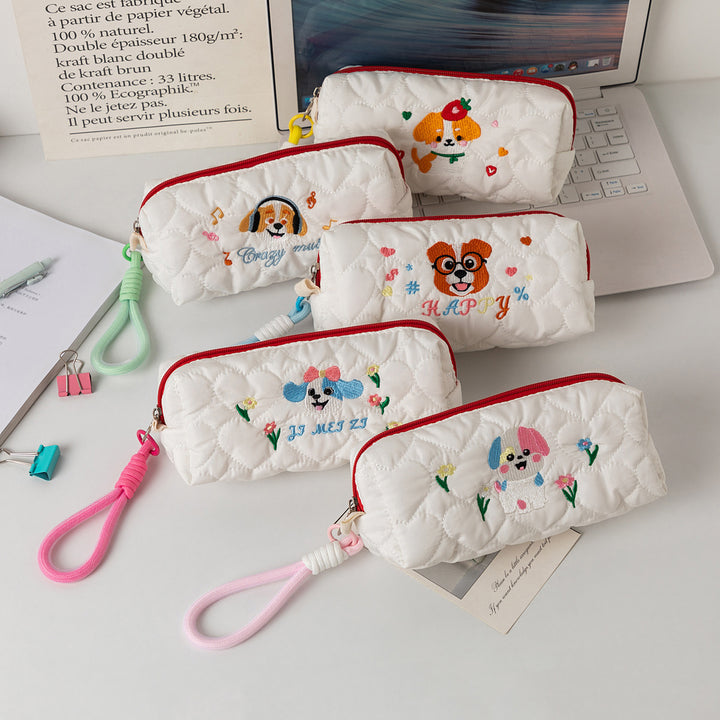 Quilted Cartoon Dog Pencil Case Kalsten