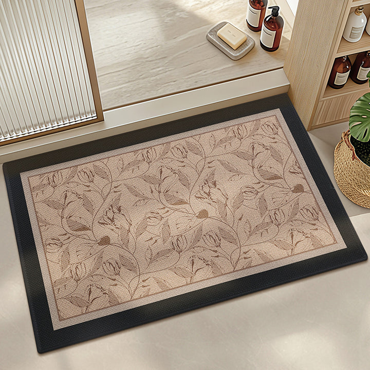 Elegant Floral Print Bath Mat Kalsten