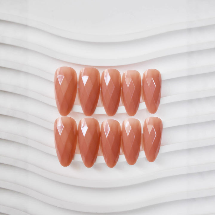Premium Glossy Diamond-Shaped Press-On Nails Kalsten