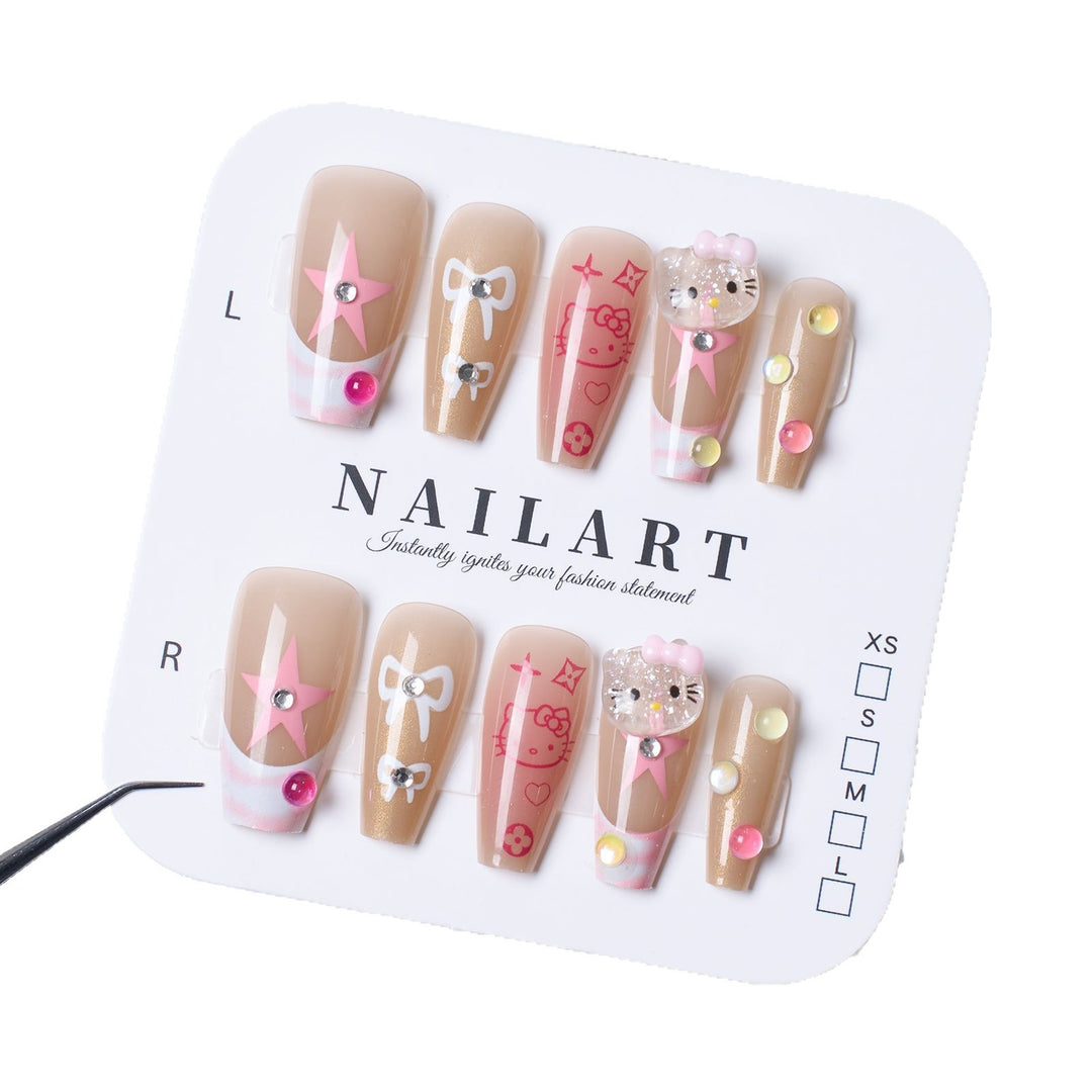 Cute Character-Themed Press-On Nail Set Kalsten