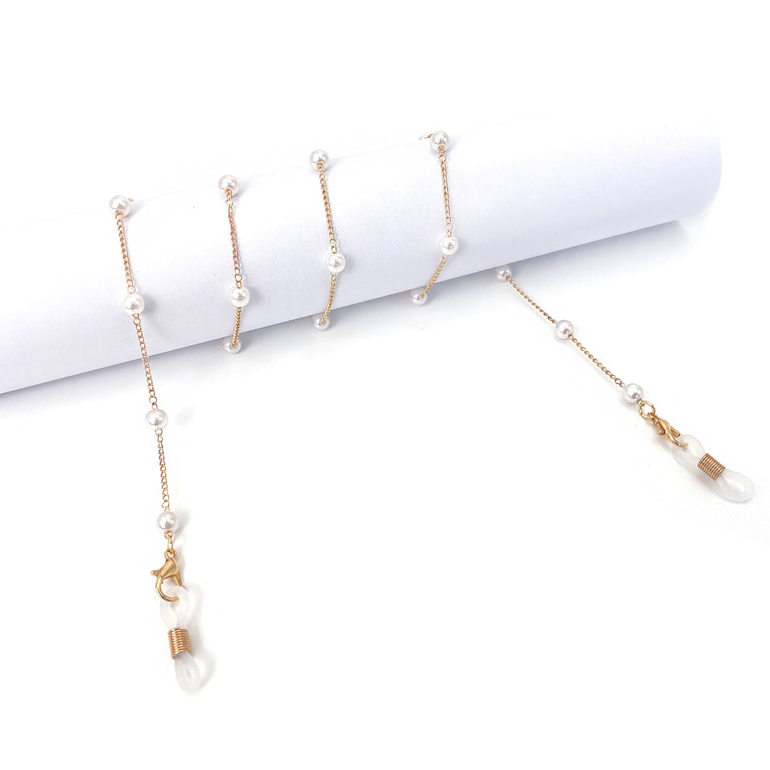 Elegant Pearl-Accented Eyewear Chain Kalsten