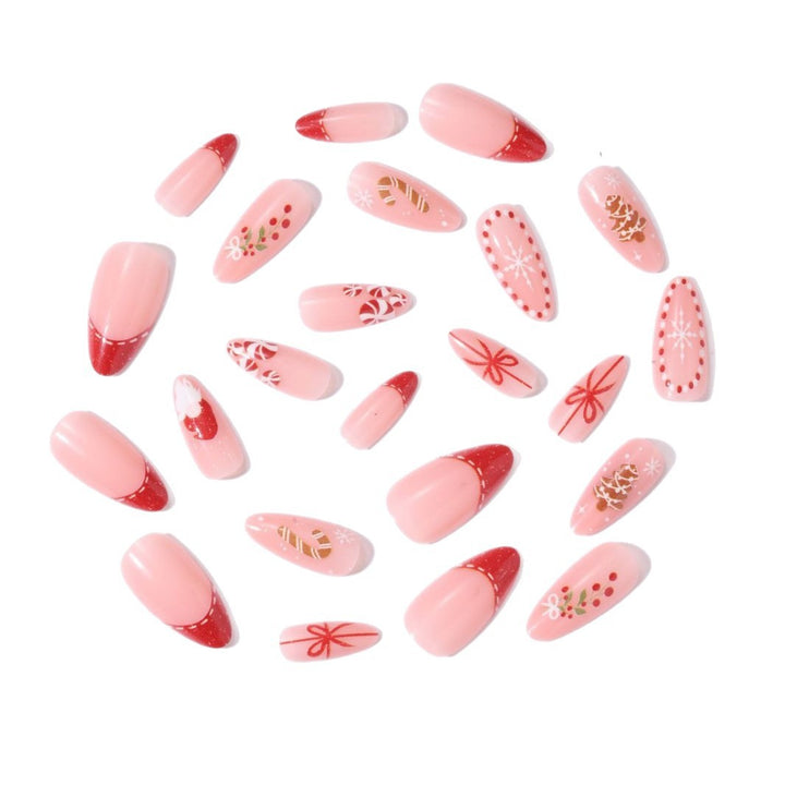 Artificial nail set with festive motifs and glitter accents Kalsten