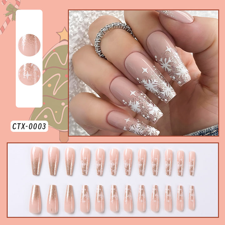 Festive Candy Cane Themed Press-On Nail Set Kalsten