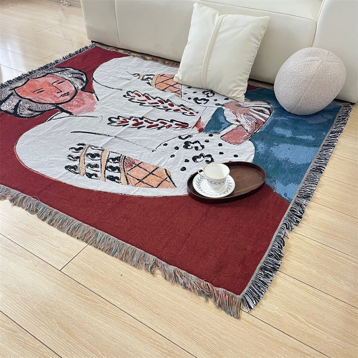 Whimsical Frog Patterned Throw Blanket