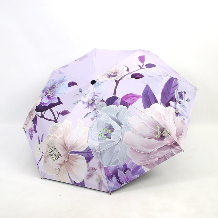 Ladies folding umbrella with artistic flower pattern Kalsten