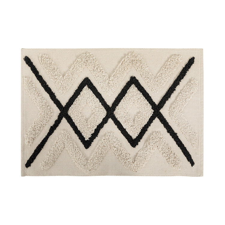Woven runner rug with fringes and geometric ethnic pattern Kalsten